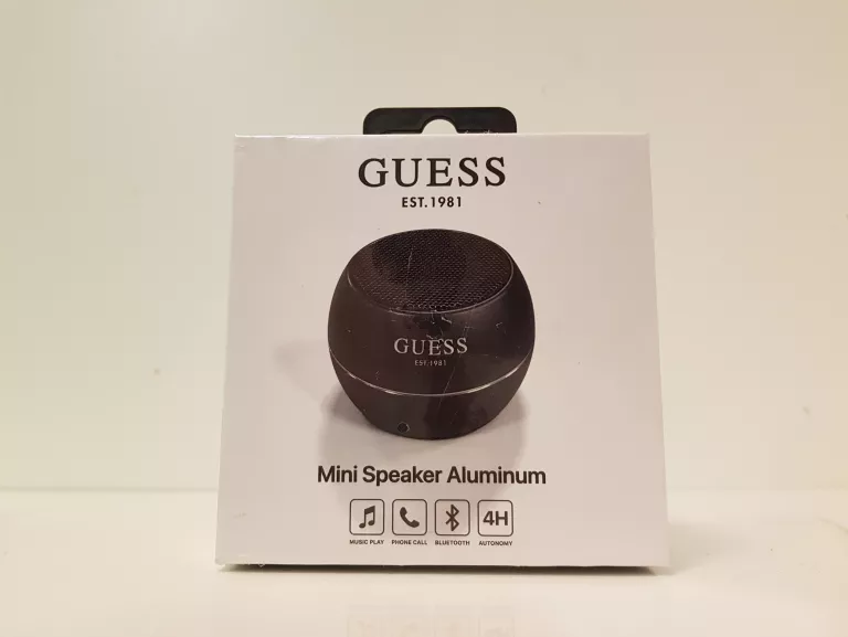 GŁOŚNIK PRZENOŚNY GUESS MINI SPEAKER ALUMINUM CZARNY 3 W IDEAŁ!