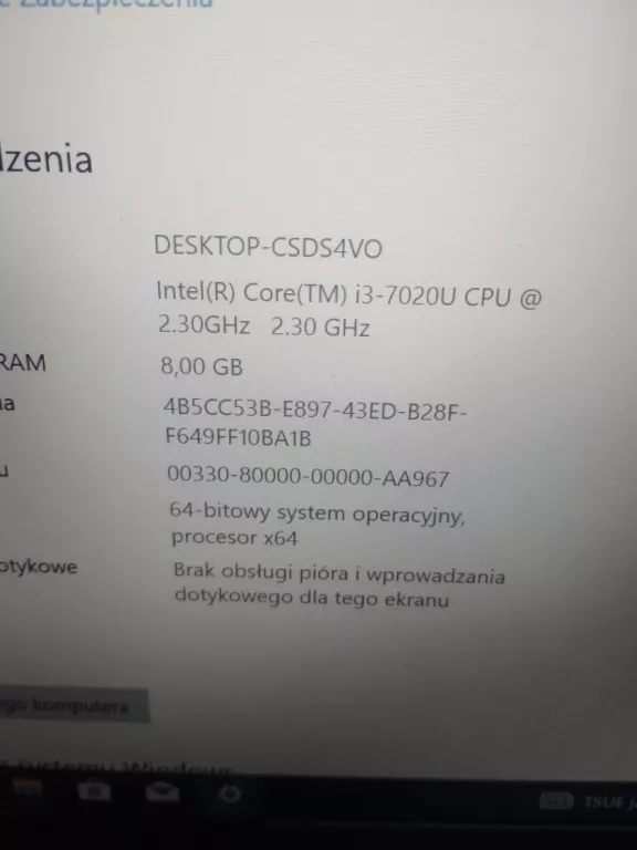LAPTOP DELL VOSTRO 3481 250/8 GB / I3-7020U