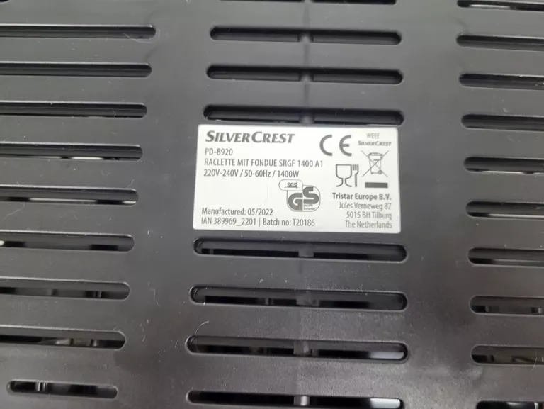 GRILL EKELTRYCZNY SILVER CREST RACLETTE 1400 W
