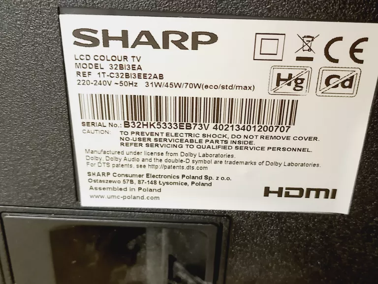 TELEWIZOR SHARP 32 CALE 32BI3EA