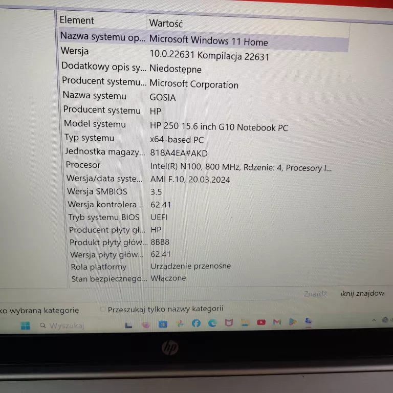 LAPTOP HP 250 G10 INTEL N100/8GB/WIN11HOME