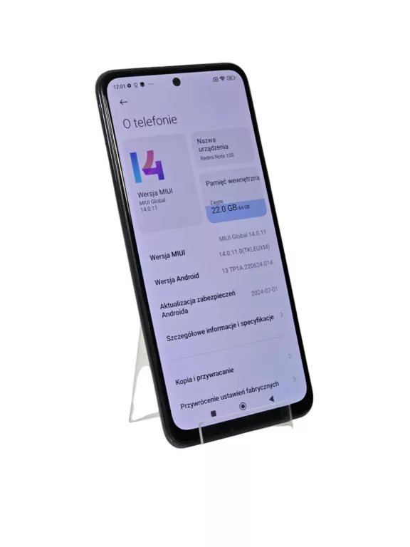 SMARTFON XIAOMI REDMI NOTE 10S 6 GB / 64 GB 4G (LTE) SZARY