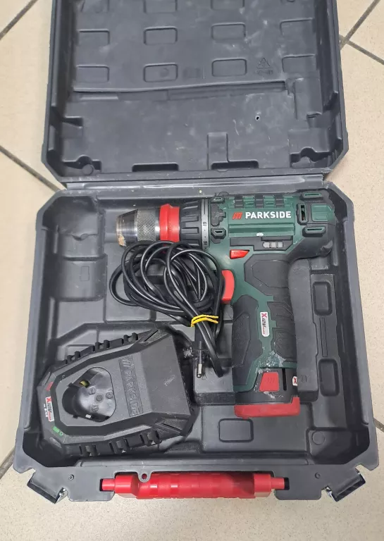 WKRĘTARKA PARKSIDE PBSA 12 E4, AKUMULATOR, ŁADOWARKA + WALIZKA
