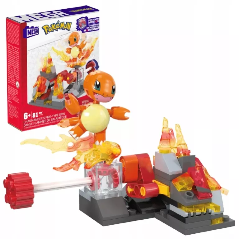 MEGA CONSTRUX POKEMON CHARMANDER OGNISTY ATAK ZESTAW KLOCKI 81 ELEMENTÓW 6