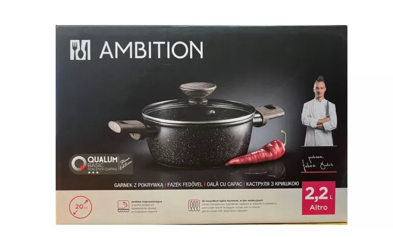 GARNEK AMBITION ALTRO 2,2L Z PRZYKRYWKĄ WSZYSTKIE TYPY KUCHENEK