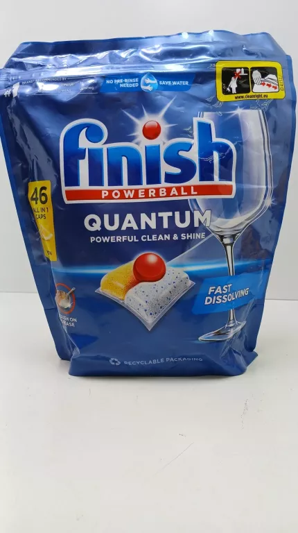 FINISH QUANTUM LEMON KAPSUŁKI DO MYCIA NACZYŃ W ZMYWARCE 46 SZT