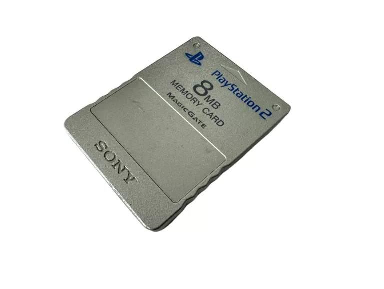 KARTA PAMĘCI MEMORY CARD PS2 8 MB SREBRNA ORYGINAŁ SUPER STAN