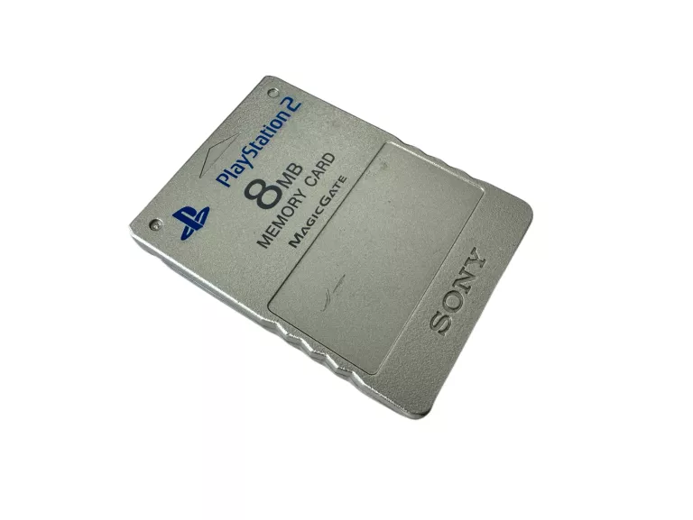 KARTA PAMĘCI MEMORY CARD PS2 8 MB SREBRNA ORYGINAŁ SUPER STAN