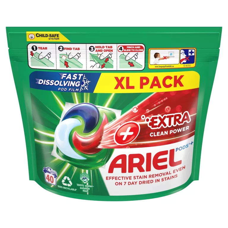 KAPSUŁKI ARIEL EXTRA CLEAN POWER XL PACK 40 PRAŃ