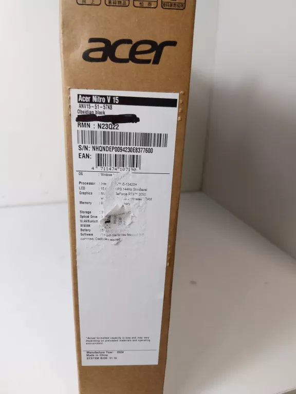 LAPTOP GAMINGOWY ACER NITRO V 15