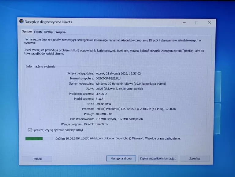 LAPTOP LENOVO IDEAPAD 3 14IML05 6405U 4GB 1TB HDD W10