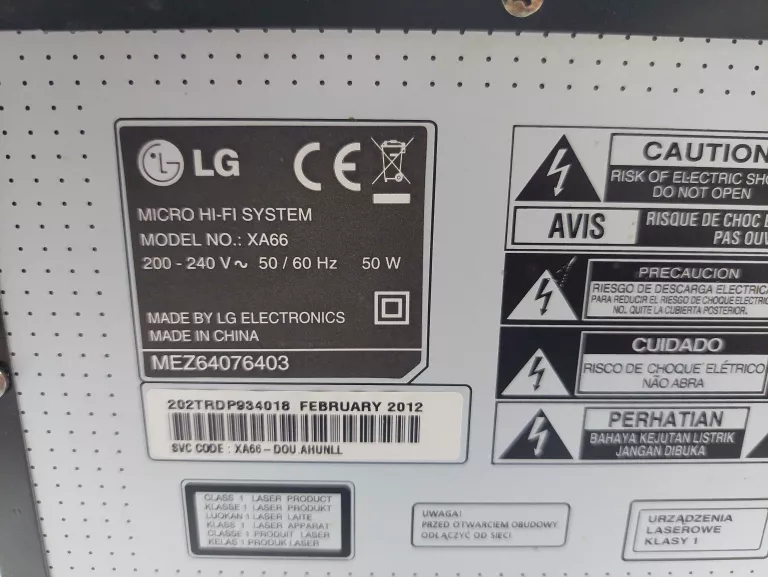WIEŻA LG XA66