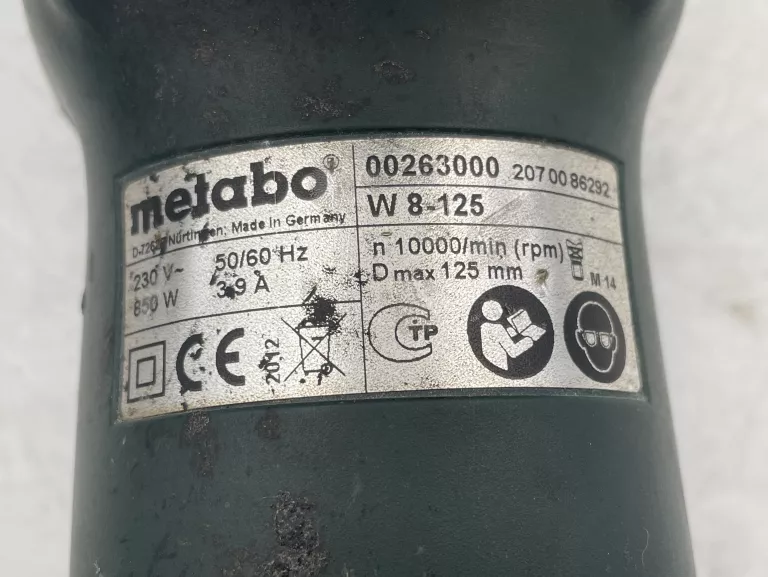 SZLIFIERKA KĄTOWA METABO W8-125 850W