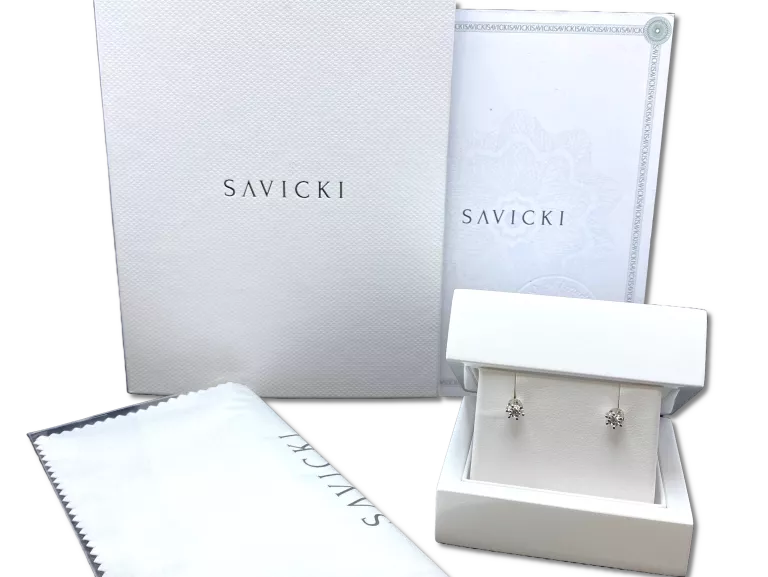 ZŁOTE KOLCZYKI 585 DIAMENTY 0,11CT 1,42G