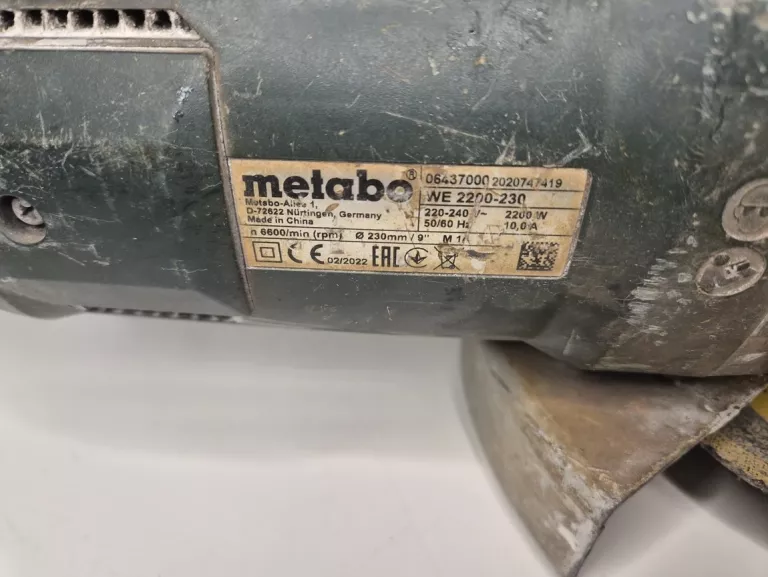 SZLIFIERKA KĄTOWA METABO WE 2200-230 230MM 2200W