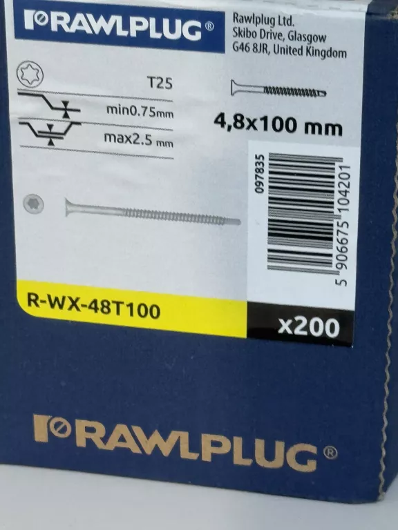 WKRĘT SAMOWIERCĄCY RAWLPLUG R-WX-48T100 (200 SZTUK)