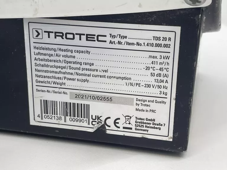 NAGRZEWNICA  TROTEC TDS 20 R