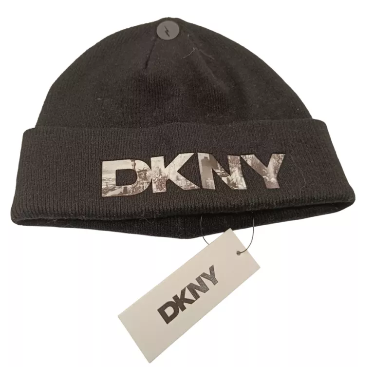 DKNY CZAPKA ORYGINAŁ CZARNA OS DONNA KARAN NEW YORK