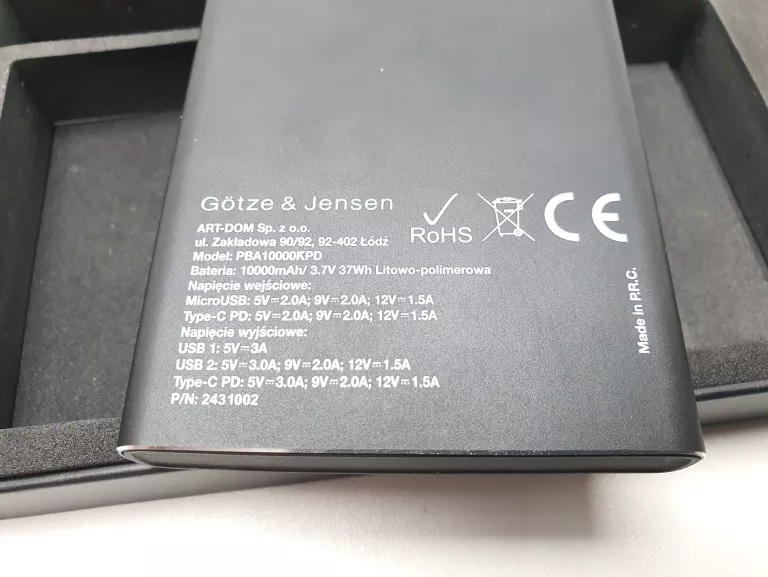 POWERBANK GÖTZE & JENSEN GOLDEN LINE POWER DELIVERY PBA1