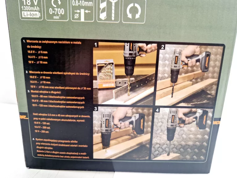 WIERTARKO-WKRĘTARKA STHOR 18V + AKUMULATOR 1,3AH + ŁADOWARKA | 2023
