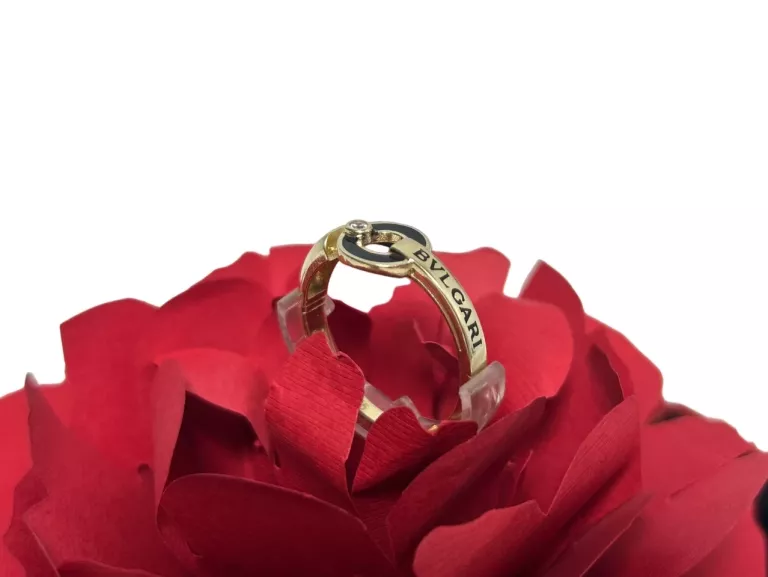 ZŁOTY PIERŚCIONEK BVLGARI Z CYRKONIĄ PRÓBA 585 WAGA 2,37 G ROZMIAR 21