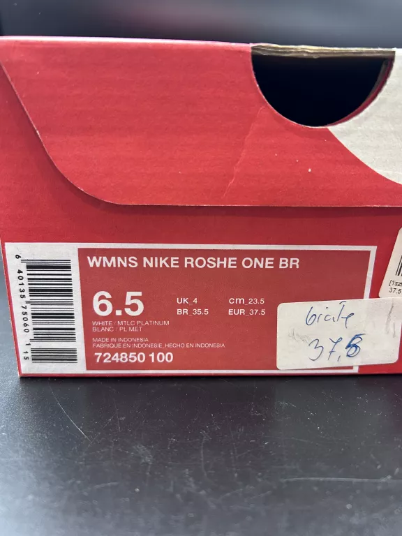 BUTY NIKE ROSHE RUN 724850100 ROZ. 37,5 BIAŁE OKAZJA!