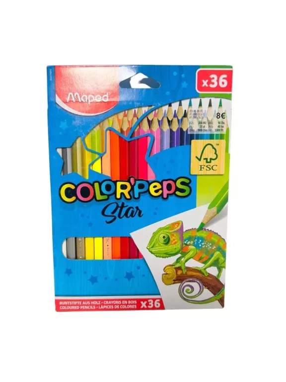 KREDKI MAPED COLORPEPS TRÓJKĄTNE 36 KOLORÓW