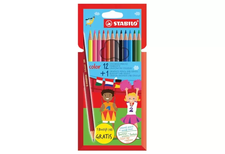 STABILO COLOR MOCNE KREDKI OŁÓWKOWE+OLOWEK 13 SZTUK 12+1