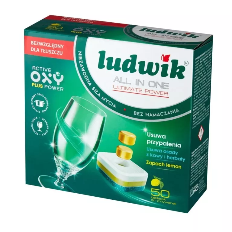 TABLETKI DO ZMYWAREK LUDWIK ALL IN ONE LEMON CYTRYNA 50 SZTUK ZMYWAŃ IDEAŁ