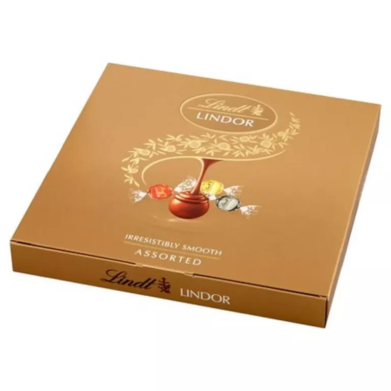 LINDT LINDOR PRALINY CZEKOLADKI BOMBONIERKA ASSORTED BOX MLECZNE BIAŁE 150