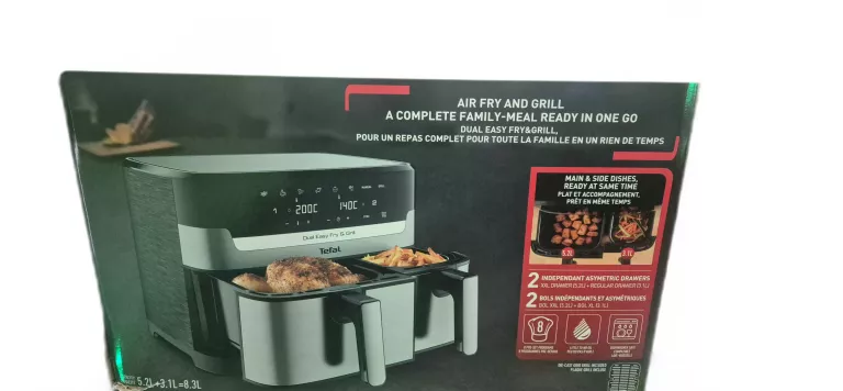 AIR FRYER FRYTKOWNICA BEZTŁUSZCZOWA TEFAL DUAL EASY FRY & GRILL EY905D10