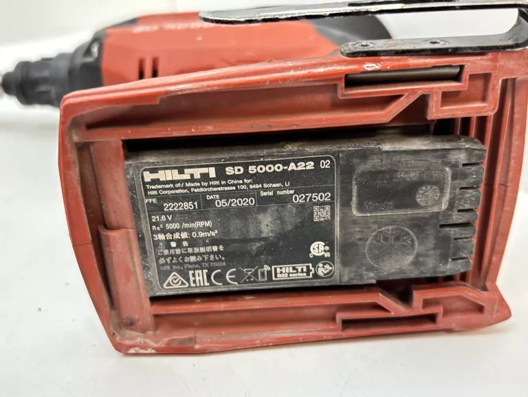 WKRĘTARKA DO PŁYT GIPSOWYCH HILTI SD 5000-A22 + 3 AKU + ŁAD