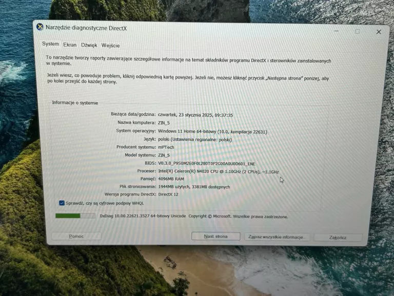 LAPTOP TECHBITE ZIN 5 CELERON 4GB/128GB ZASILACZ