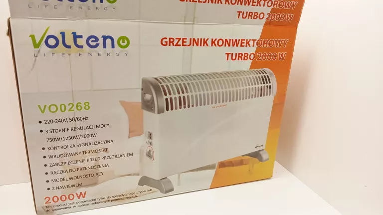 VOLTENO GRZEJNIK ELEKTRYCZNY KONWEKTOROWY TERMOSTAT 3 TRYBY