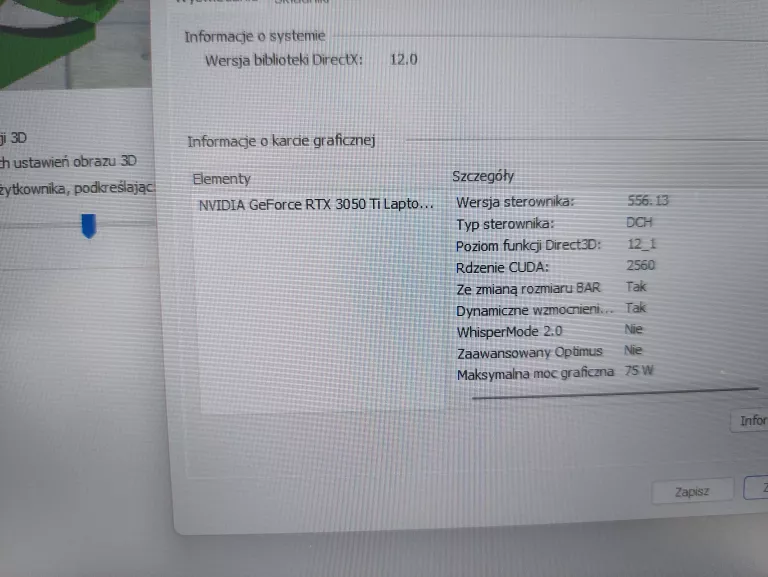 LAPTOP HP VICTUS 16-D0242NW I5 11GEN /16GB /512SSD /WIN11 /RTX3050 TI