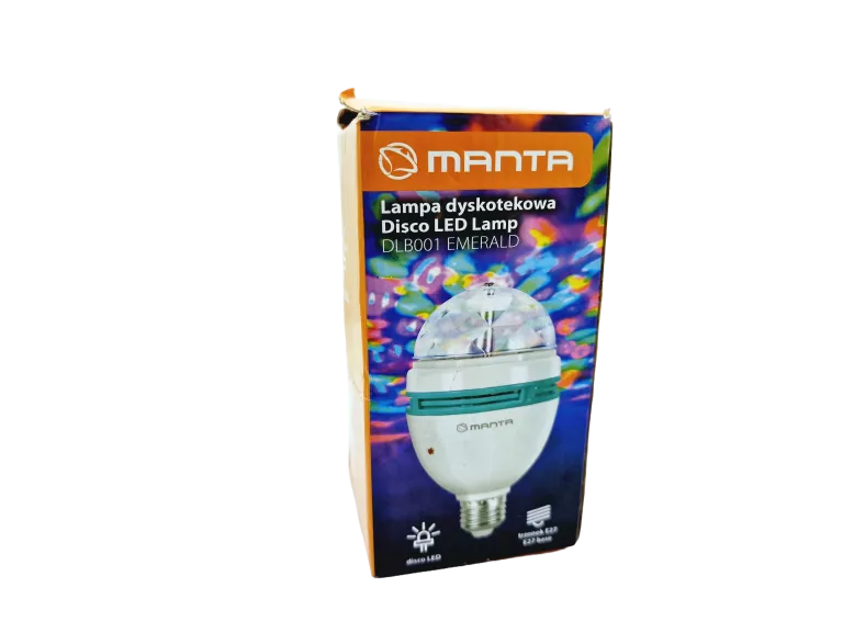 DISCO BALL ŻARÓWKA OBROTOWA LED MANTA DLB001