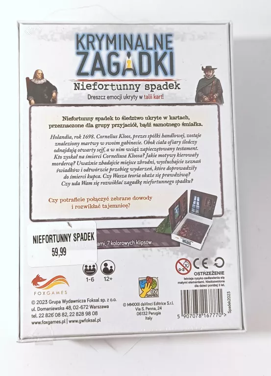 GRA KRYMINALNE ZAGADKI NIEFORTUNNY SPADEK