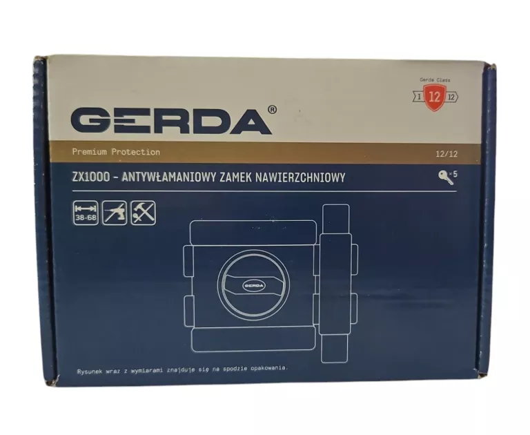 ZAMEK NAWIERZCHNIOWY ANTYWŁAMANIOWY GERDA TYTAN ZX 1000 BIAŁY 5 KLUCZY