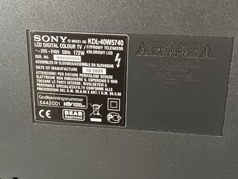TV SONY 40 CALI