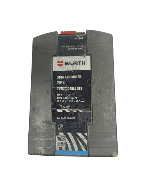 ZESTAW WIERTEŁ WÜRTH SPIRALBOHRER SATZ TWIST DRILL SET