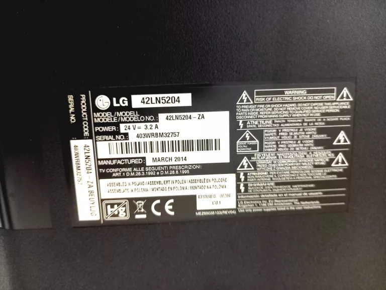 TELEWIZOR LG 42LN5204 + PILOT