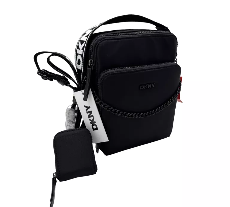 TOREBKA SASZETKA CROSSBODY DKNY CZARNA Z ŁAŃCUSZKIEM JAK NOWA!!