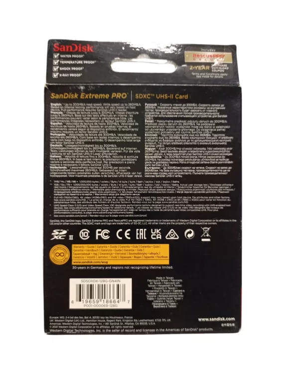 KARTA SANDISK EXTREME PRO SDXC 128GB 300MB/S
