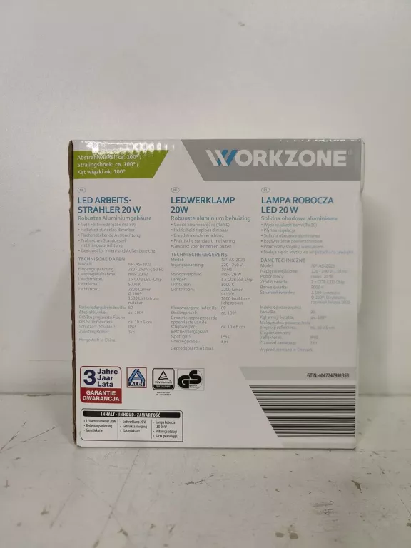 WORKZONE LAMPA ROBOCZA LED 20 W
