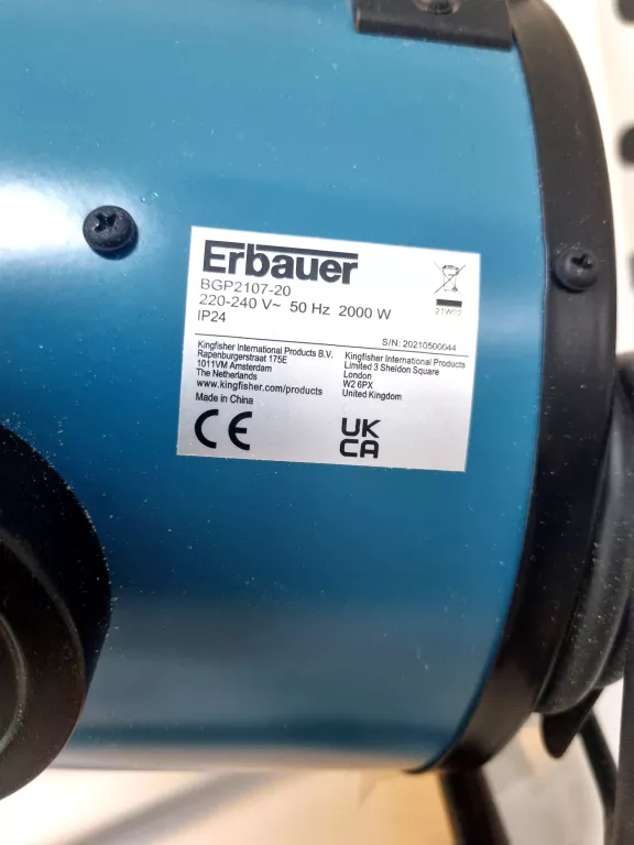 NAGRZEWNICA ELEKTRYCZNA ERBAUER BGP2107-20 2000 W