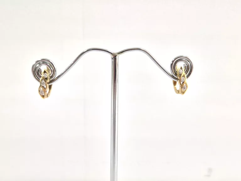 ZŁOTE KOLCZYKI Z DIAMENTAMI 0,15CT 750 1,84G