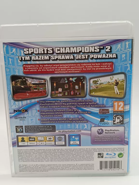 SPORTS CHAMPIONS 2 SONY PLAYSTATION 3 (PS3) / PL / STAN IDEALNY!