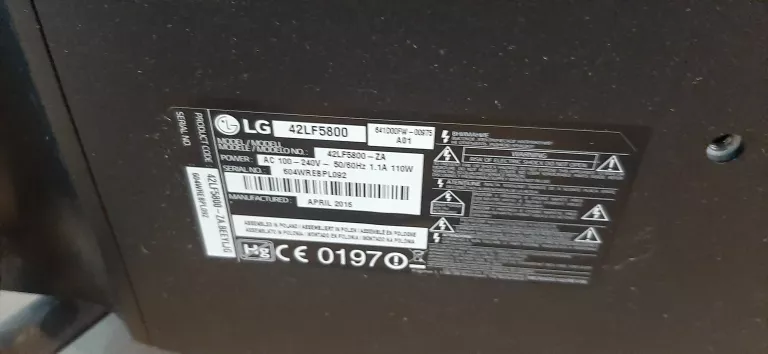 TELEWIZOR LG 42' 42LF5800 PILOT