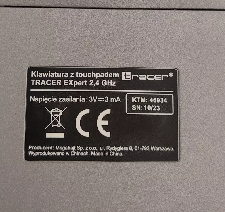 KLAWIATURA BEZPRZEWODOWA TRACER EXPERT 2,4 GHZ