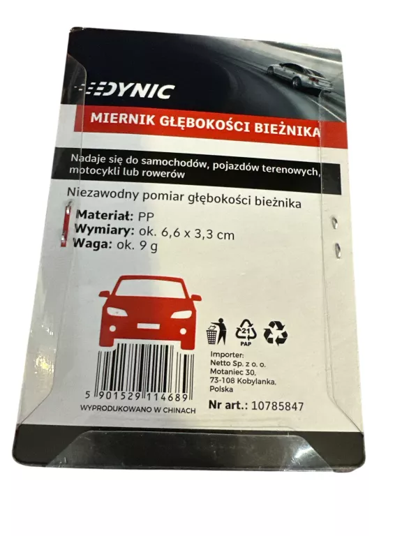 DYNIC MIERNIK GŁĘBOKOŚCI WYSOKOŚCI BIEŻNIKA OPON CYFROWY